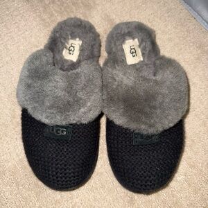 UGG Charcoal and Black Cozy Slippers Knit